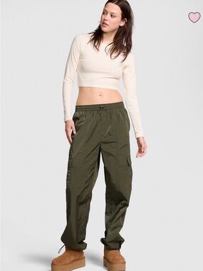 PINK Victoria's Secret Olive Green Track Pants
